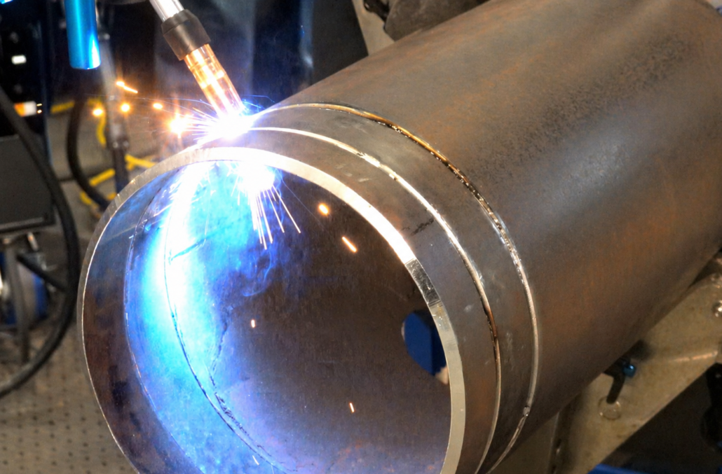 Welding Pipe No Sleeve.png 15-17-19-407 Pipe being welded on the IPWS